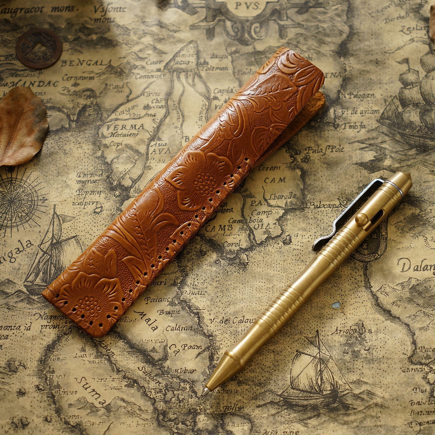 Wholesale Retro Pure Handmade Head Layer Cowhide Creative Pen Bag